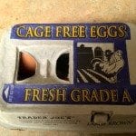 A picture showing cage free eggs